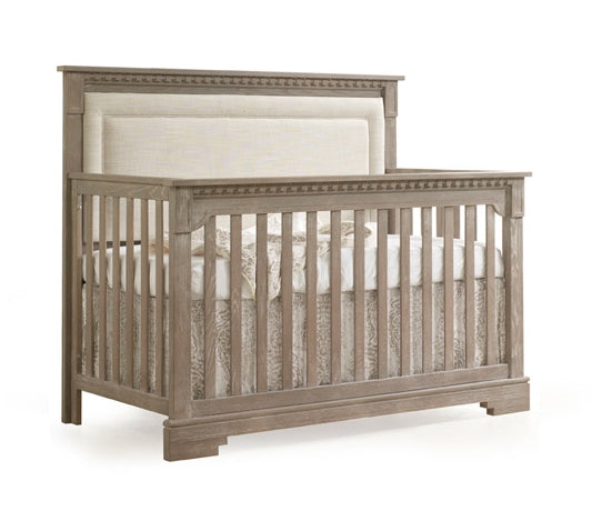 Natart Ithaca 5-in-1 Convertible Crib with Upholstered Talc Panel