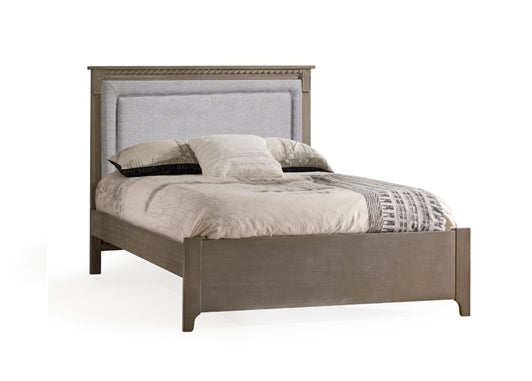 Natart Ithaca Double Bed 54 in. (with low profile footboard, rails, and upholstered Fog panel)
