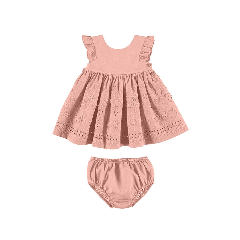 Mayoral Embroided Aplique Dress - Tulip Rose (1930)